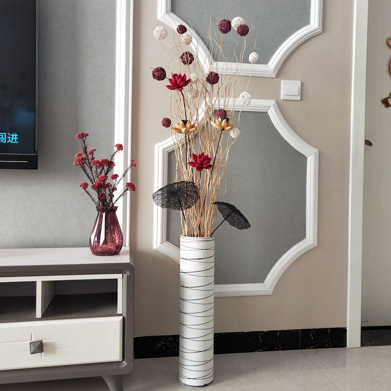 风干干花装饰客厅玄关卧室落地房间仿真花中式轻奢复古现代居家