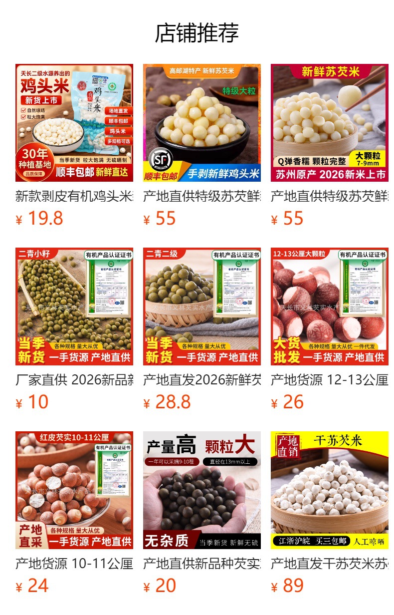 Organic Dried Gorgon Fruit Qian Shi 9mm Large Granules 500g Premium Red Skin Euryale Seeds overview