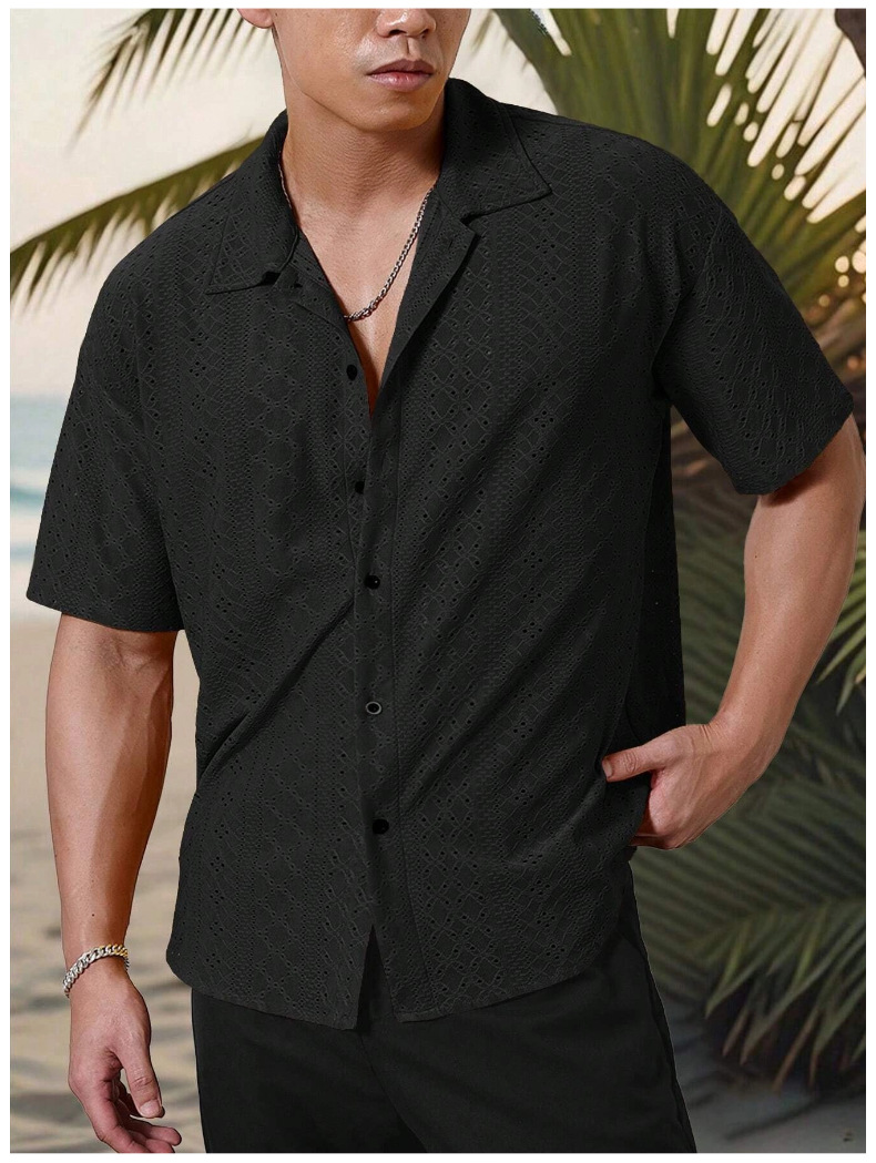 Men's Summer Casual Shirt Short Sleeve Lightweight Button Up Top_voghion.com