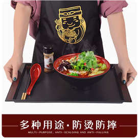 日式仿木纹密胺托盘平角红边料理寿司盘餐厅面馆餐厅小吃手提托盘