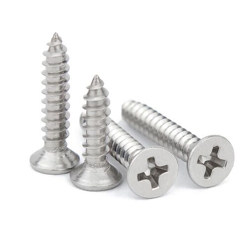 Factory Direct Sale 304 Stainless Steel Self-Tapping Screws Cross Counterbored Screws Wood Screws Extended Flat Head M3 M4 M5 M6