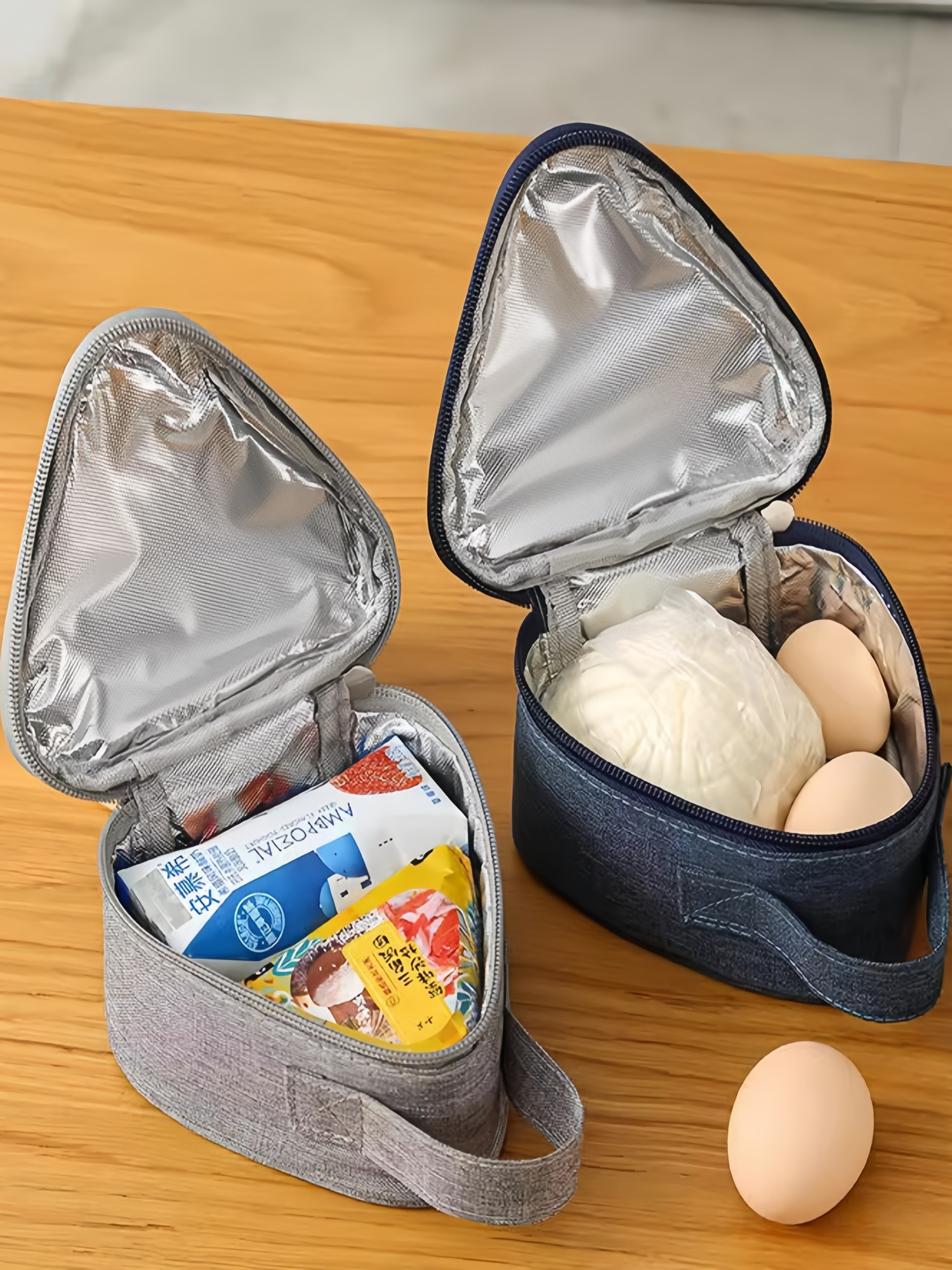 ✅ Breakfast Insulation Bag, Small Portable Aluminum Foil Lunch Box Bag, Hand-Held for Children and Office Workers, Fresh-Keeping Triangle Bag, Keeps Cold