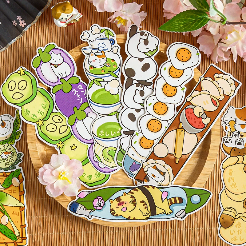 沐染 Cute reading for students, cards, nail decoration, cat