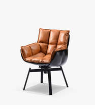 意大利b&b意式极简全靠背简约扶手餐椅正品设计轻奢北欧美式
