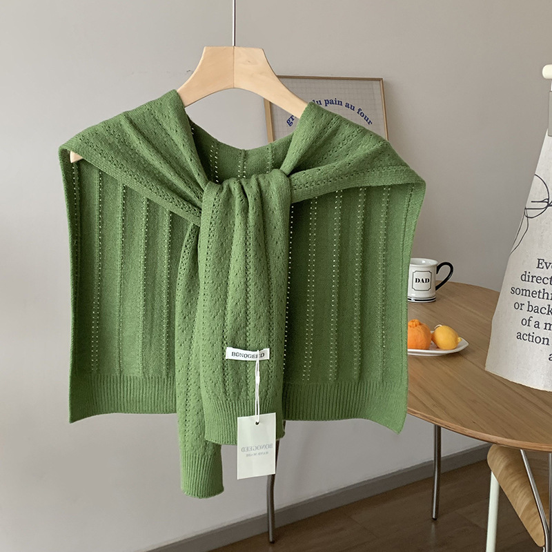 Sopa de punto de alta sensación coreana Dongdaemun primavera y otoño bufandas de torsión universal agujeros respirables sopa de mujer