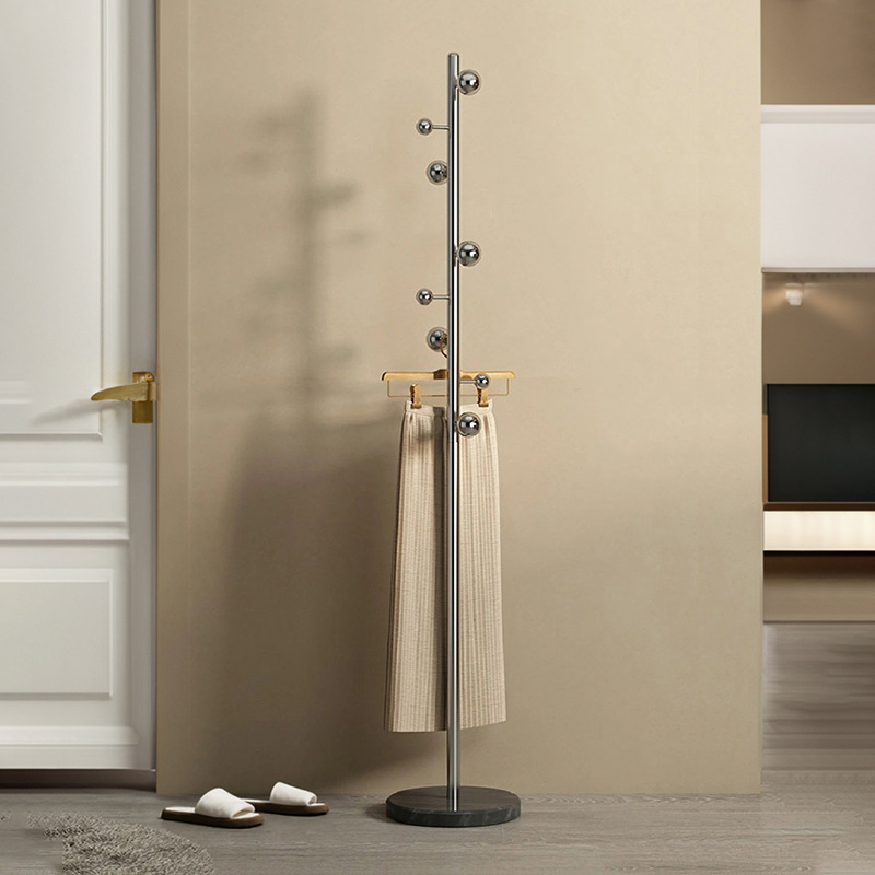 Luz de lujo Acero inoxidable perchero piso dormitorio no ocupa espacio vertical pasillo hogar salón Internet celebridad percha