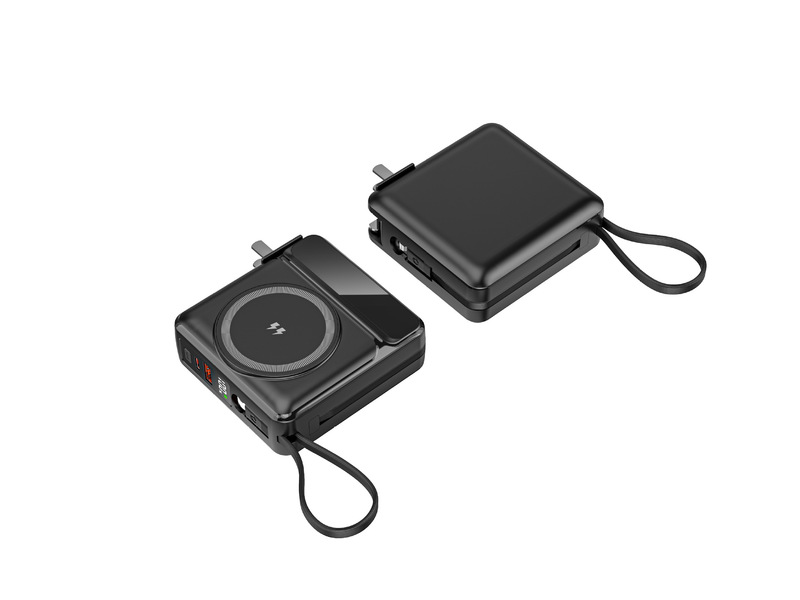 ケーブル付き磁気パワーバンク 15000 mAh 高速充電モバイル電源プラグ付き AC 壁プラグパワーバンク|undefined