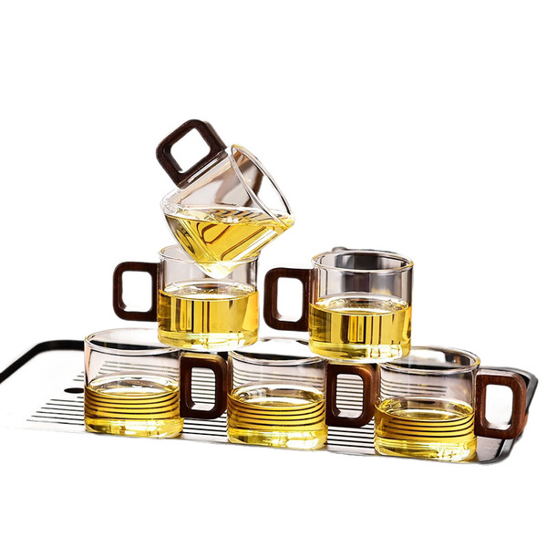 Glass transparent tea cup for home use