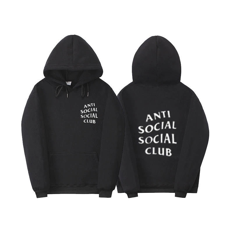 2021 европейский и американский High Street Anti Social Club GD Осень/Зима Мужская и Женская свободная хлопковая толстовка с кривыми буквами для пар