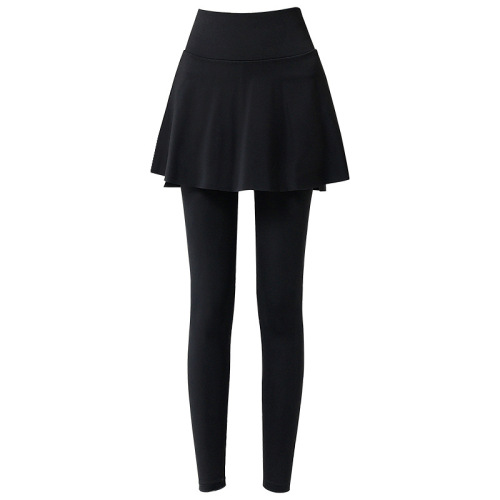 Yoga Women's High-Waisted Slimming Bodycon Running Fitness Shark Leggings Sport Pants Spring Outwear Pseudo Two-Piece Skirt Pants