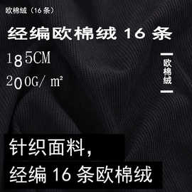 现货 200克经编欧棉绒16条 秋冬裤装鞋服面料 雪尼尔可复合布料