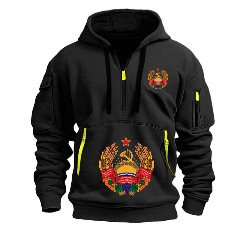 Black Men's Half Zip Sweatshirt Sweatshirt