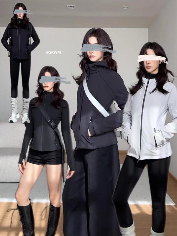 春秋修身收腰软壳冲锋衣女款秋装2025新款外套小个子登山运动套装|undefined