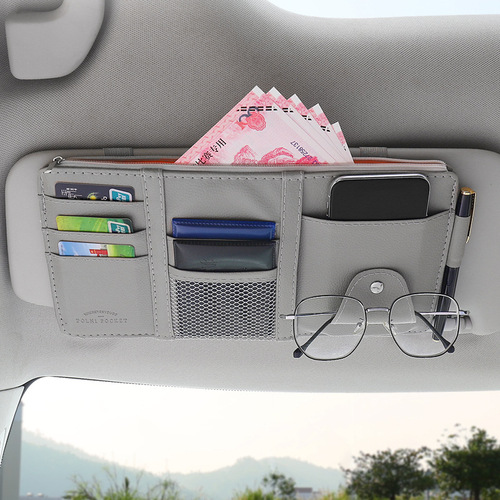 Car Sunshade Storage Clip Multi-functional Vehicle Indoor Glasses Clip Card Holder Storage Bag ID Holder Storage Suitcase