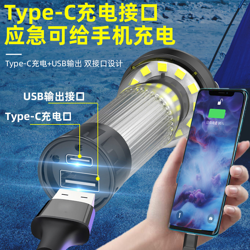 Luz magnética portátil linterna nueva campamento al aire libre faro LED atmósfera multifuncional luz de campamento transfronteriza de emergencia