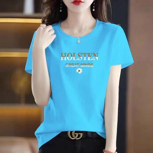 Women's Loose White Cotton T-Shirt, Summer Short Sleeve, Korean Style, Versatile Casual Round Neck Half Sleeve Top