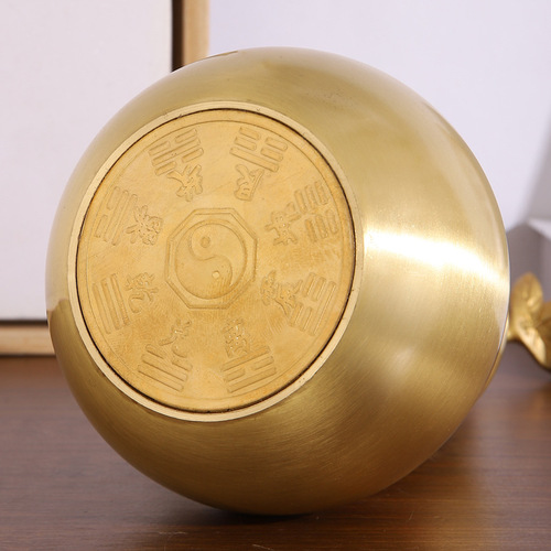 Copper gourd wholesale brass gourd ornaments open leaf gourd metal crafts home ornaments Bagua gourd