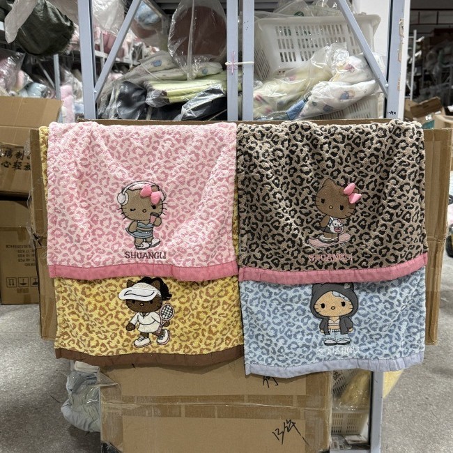 New Leopard Print Cat Towel Thickened Quick-Drying Household Face Towel High-Looking Children's Hand Towel Face Towel Delivery