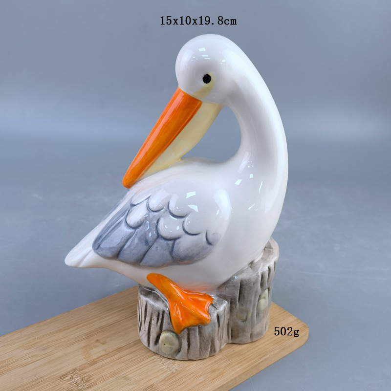 Adornos de aves acuáticas de cerámica