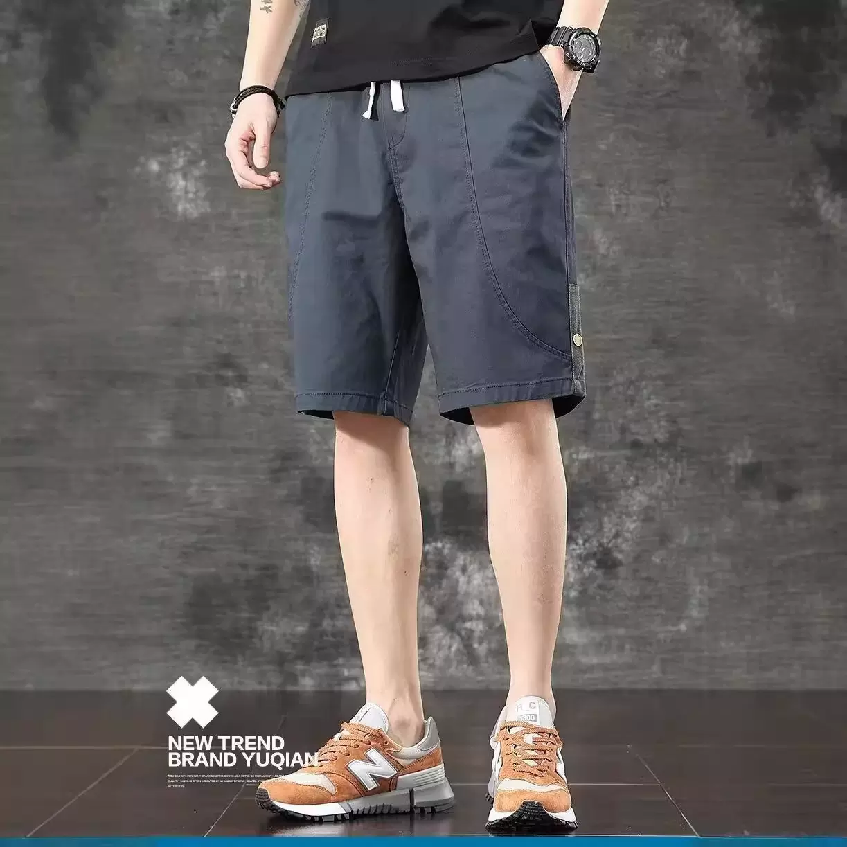 严选2026美式工装五分短裤男士夏季潮牌复古休闲男裤宽松大码裤子