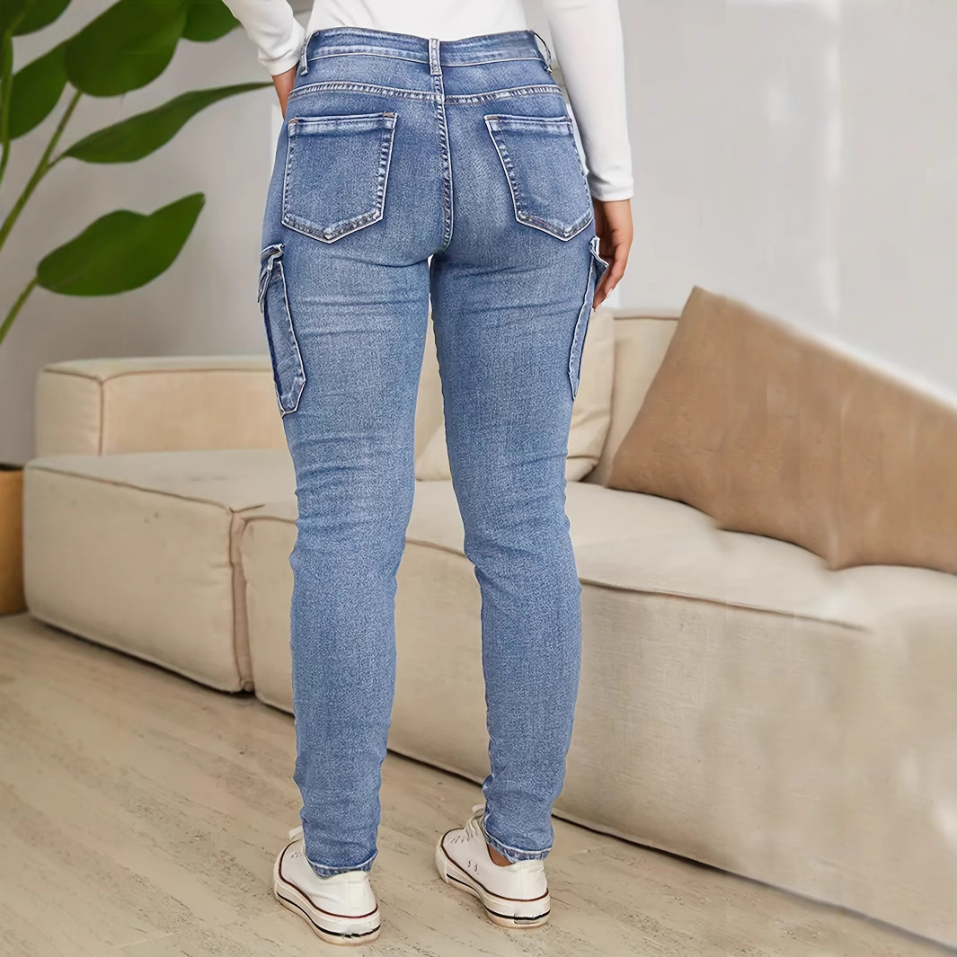 European And American Women's Fashion Ruched Side Pocket Stylish Personality Low Waist High Elasticity Ins Trend_ecoleips.com