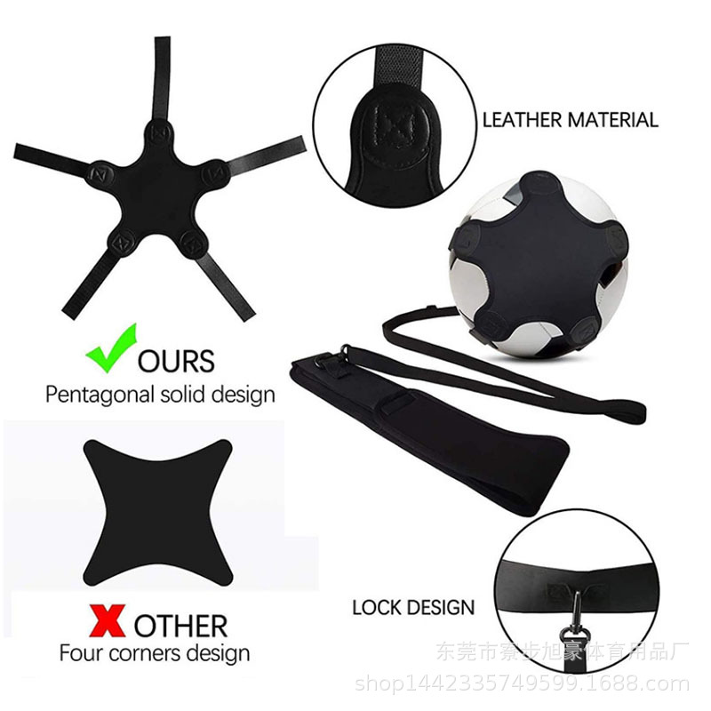 Nuevo entrenador de fútbol de la escuela primaria y secundaria de entrenamiento de fútbol conjunto Swing correa auxiliar kick ball barball Correa barball dispositivo