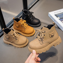 2025秋冬新款男童马丁靴儿童软底皮黄靴宝宝低筒短靴女童鞋子外贸