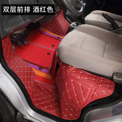 Cross King X5 Floor Mats X3, Universal Foot Pad - fully-surrounded-double-layer-wine-red-cross-king-x3-front-row
