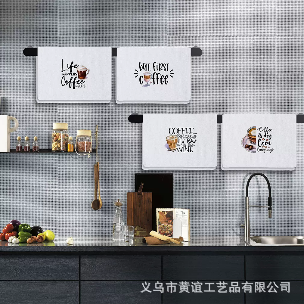 亚马逊跨境热销超细纤维菠萝格运动吸水毛巾 华夫格印花厨房毛巾