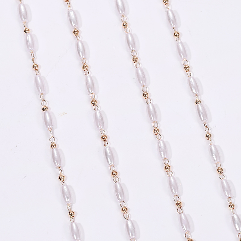 diy饰品链条 椭圆米粒珍珠链 项链手链耳饰眼镜链配件材料