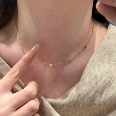 小红书爆款高级感猪鼻子细款颈链女通勤百搭精致项链简约一件代发