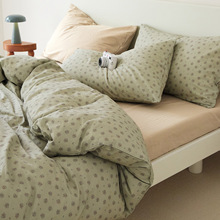 小碎花田园风四件套精梳棉女学生宿舍三件套纯棉床单床笠斜纹