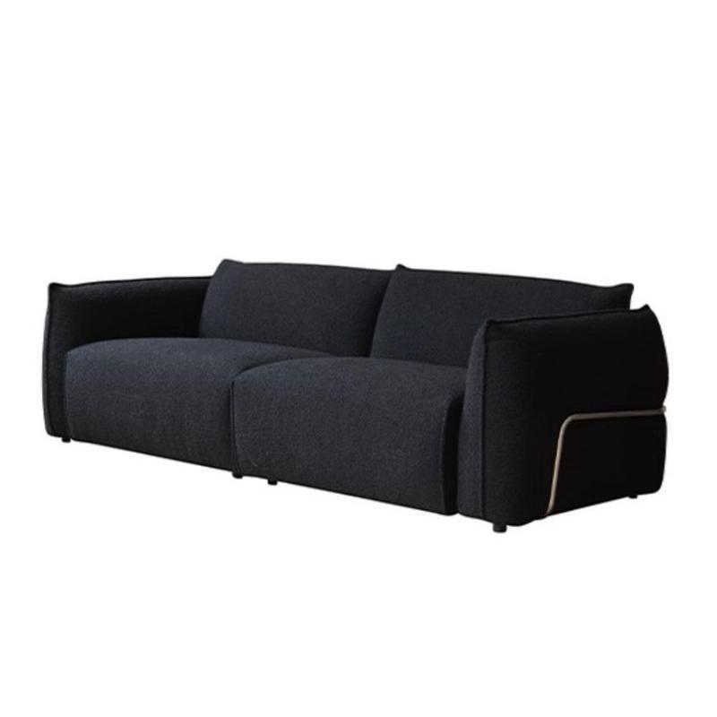Estilo antiguo pequeño francés negro chenilla sofá de tela sala de estar diseño minimalista italiano combinación de sofá en línea