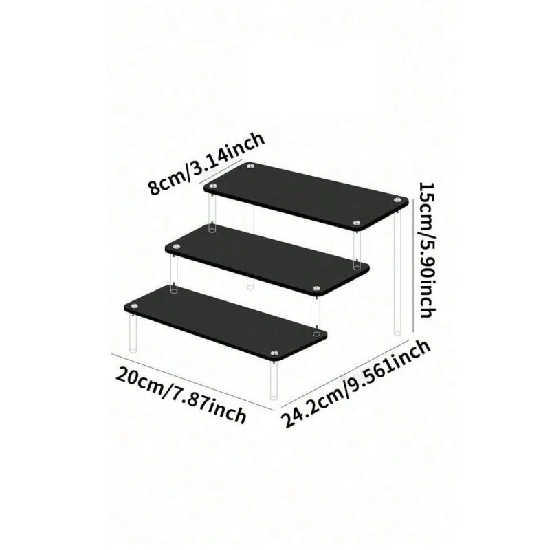 Acrylic Display Stand Jasmine, multi-layer transparent organizer for figures, wallets