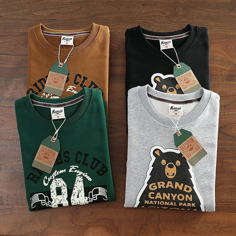 [Пары] Карта ветра порта! Мужчины и женщины высокий вес хлопка печати свободный круглый воротник толстовка