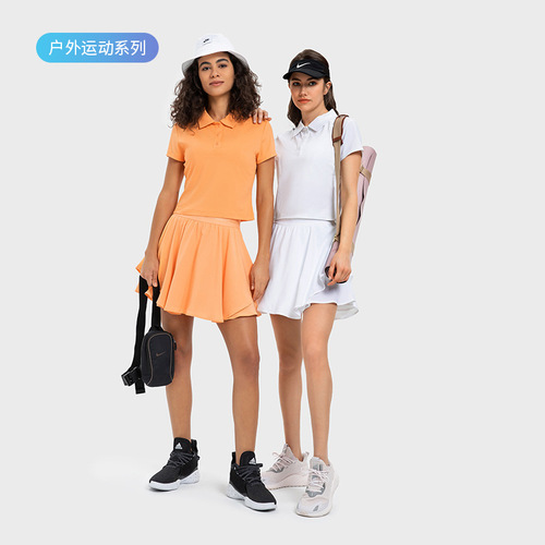 Spring and summer new sports tennis skirt women's anti-exposure outdoor fitness skirt fake two-piece quick-drying stretch yoga shorts