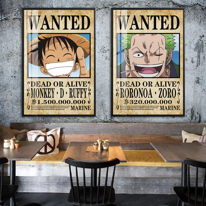 Bedroom Decorative Painting One Piece Hanging Painting Luffy Bounty Pirate Mural Poster for Living Room Commercial Anime Bounty Poster