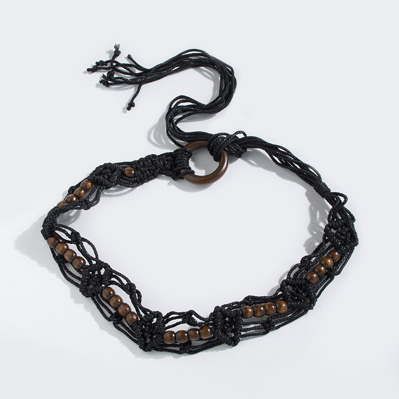 圆扣D款腰绳黑色1