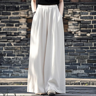 Wholesale Linen Pants, Wide-Leg Pants, Casual Pants, Loose Straight Pants, Meditation Pants, Eight-Section Pants, Tai Chi Pants, Daily