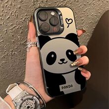 可爱大熊猫苹果16手机壳iPhone15promax简约创意高级感13/14网红