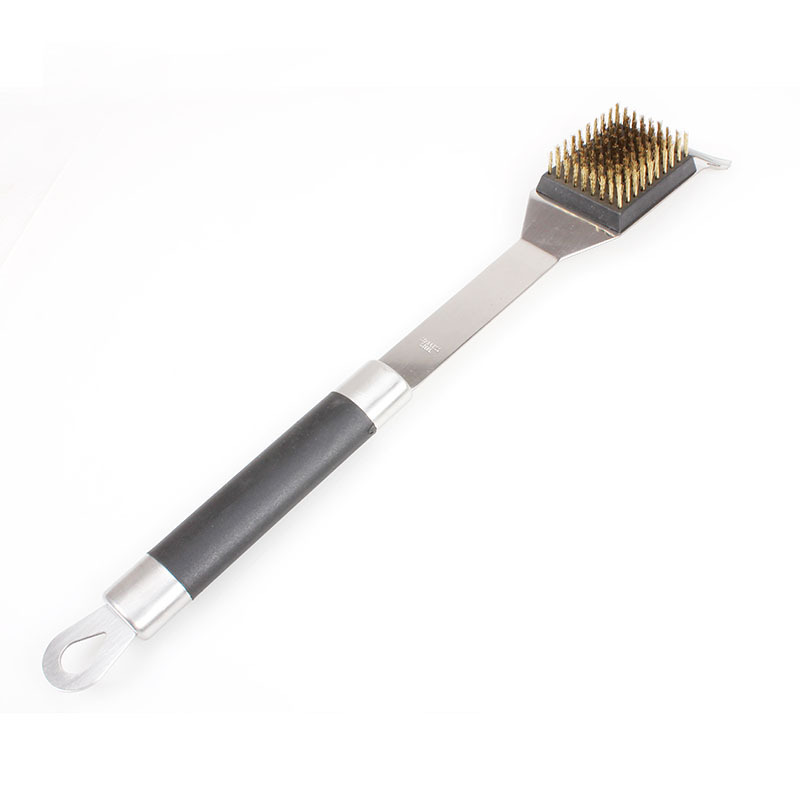 FUENTE de fábrica de acero inoxidable barbacoa para hornear Juego de 4 piezas bolsa de tela herramienta de barbacoa mango de goma para hornear pala tenedor