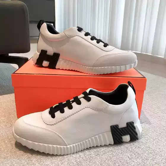 Men's Casual Running Shoes Genuine Leather Sneakers Luxury Designer Lightweight Premium White Sneakers Athletic Shoes