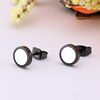 Fashionable black metal acrylic trend earrings stainless steel, European style