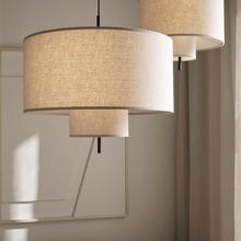 日式侘寂风卧室护眼吊灯新中式客餐厅装饰民宿酒店亚麻布艺吊灯