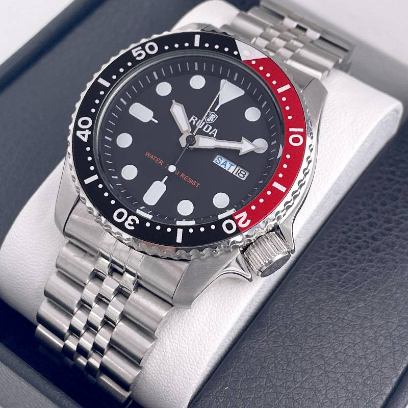 스틸 벨트 블랙 레드 서클 블랙 페이스