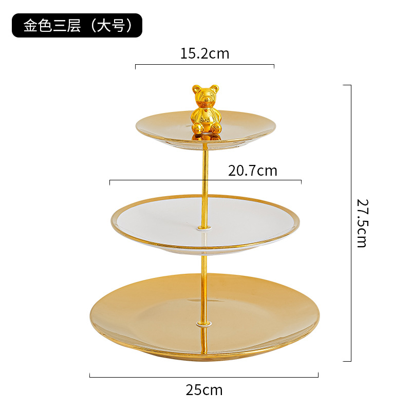 Plato de fruta de múltiples capas sala de estar mesa de café hogar plato de dulces Pantalla de recepción plato de aperitivos salón de belleza postre plato de fruta Decoración