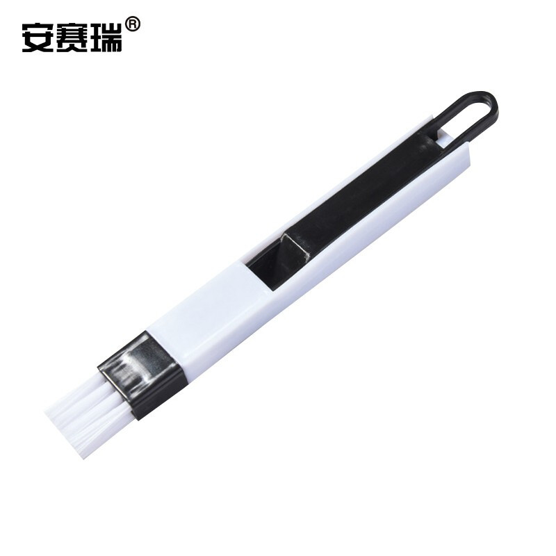 安赛瑞 缝隙刷 二合一带铲凹槽刷 窗纱轨道清洗刷洗窗槽工具 黑色