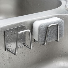 スポンジ水切りラックキッチンシンク304ステンレス製スポンジ水切りラック雑巾ワイヤーボールシンクカバー収納ラック