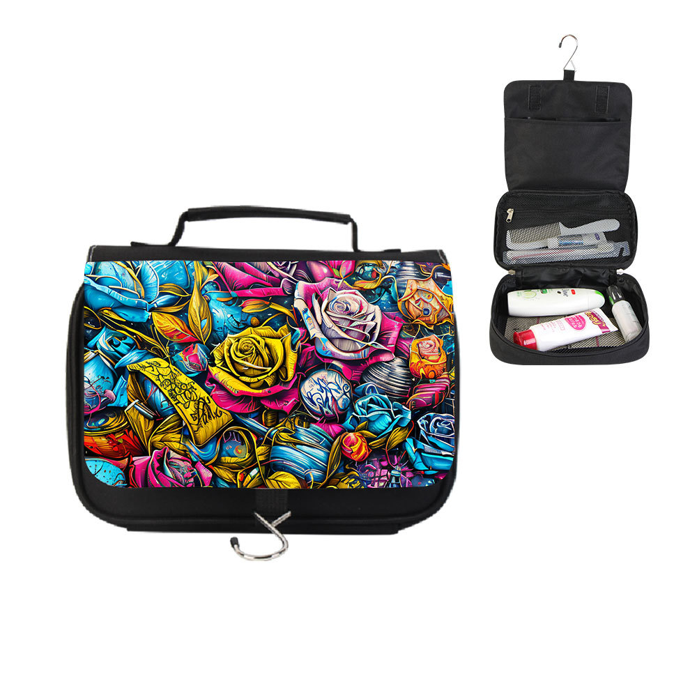 커넥터 그래피티 프린트 화장품 가방