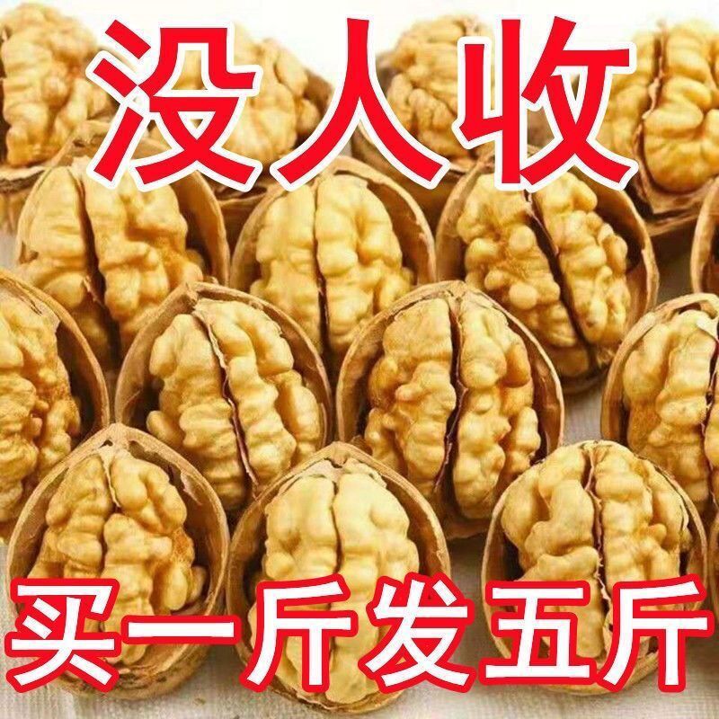 2022新货新疆薄皮核桃送夹子带壳生核桃儿童坚果干果零食批发|ru